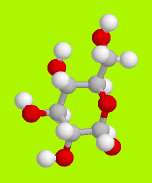 Ball and stick image of D-glucose molecule